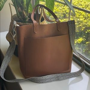 Madewelll brown leather tote